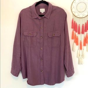 Thick solid purple American eagle flannel